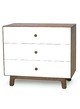 Merlin 3 drawer Dresser White/Walnut